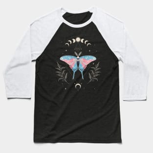 Transgender Luna Moth Celestial Cottagecore LGBT Pride Flag Baseball T-Shirt